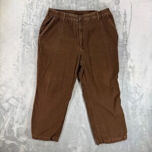 Vintage Haband Ice House Flannel Lined Slacks Men's 40/S Brown Corduroy Pants